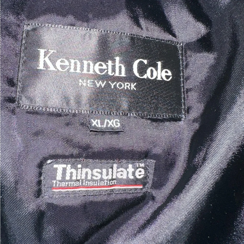 Kenneth Cole Vintage Black Leather Zip Jacket Thinsulate Lining Size XL X-Large